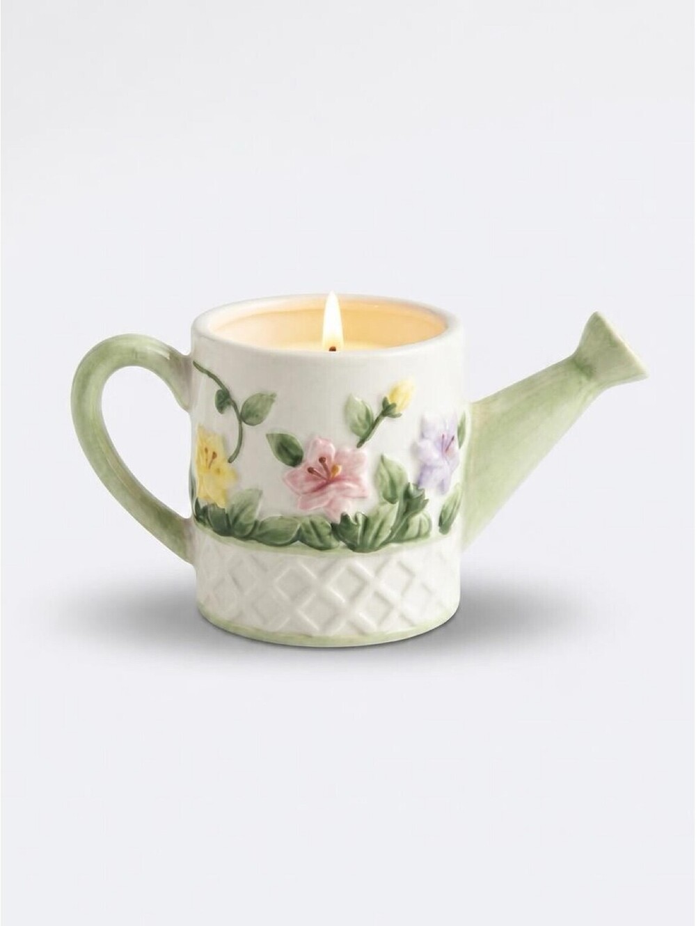 Yankee Candle Ceramic Watering Can Votive Holder Floral Garden Spring Decor